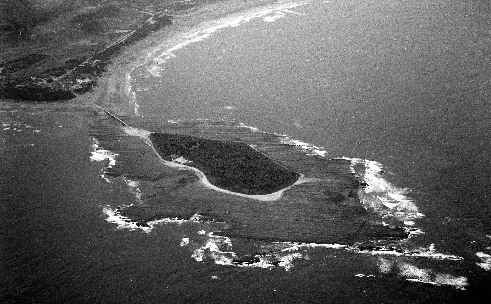 青島上空から